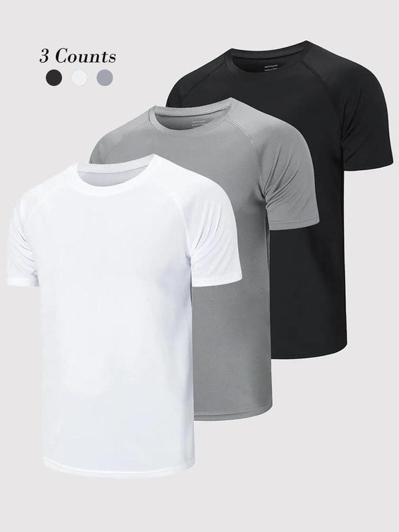 Elevate Your Workout with Our Men's Quick-Dry Raglan Sleeve Sports Tee - Breathable, Fitted, and Perfect for Gym, Running, and Summer Activities!