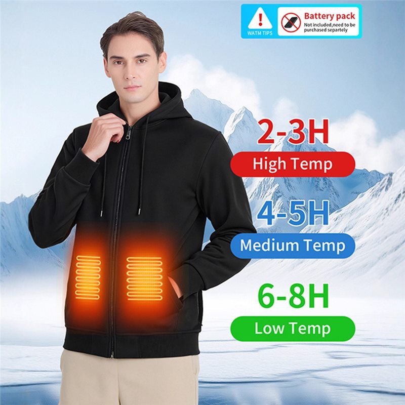 Heated Electric Zip-Up Sweatshirt