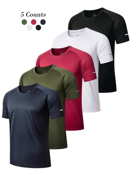 Elevate Your Workout with Our Men's Quick-Dry Raglan Sleeve Sports Tee - Breathable, Fitted, and Perfect for Gym, Running, and Summer Activities!