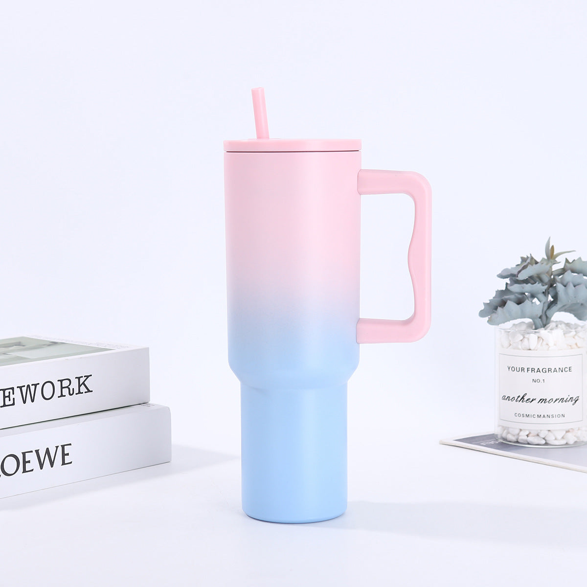 Handle-Equipped Insulated Stainless Steel Tumbler