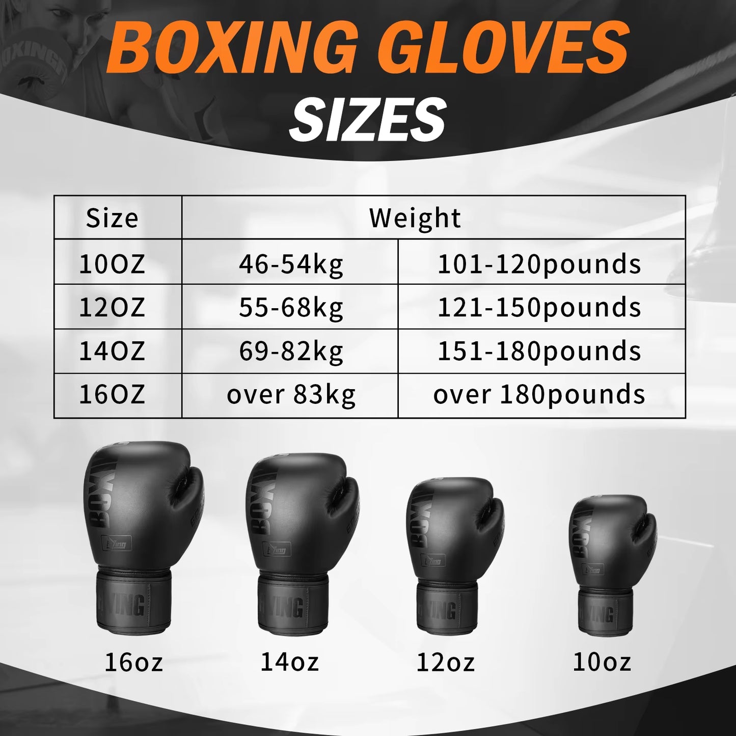 Elevate Your Training with Our 10-16 Oz PU Leather Boxing Gloves - Perfect for Muay Thai, MMA, and Sandbag Workouts for All