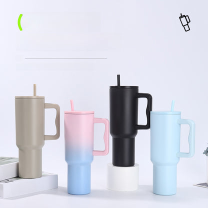 Handle-Equipped Insulated Stainless Steel Tumbler