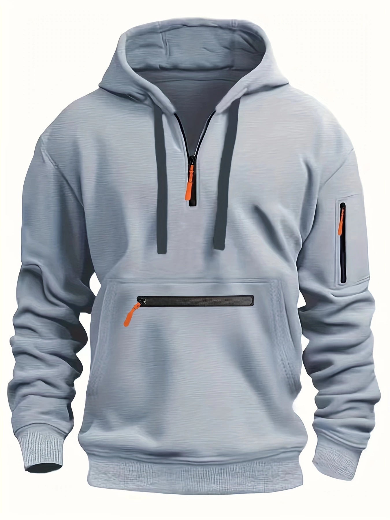 Men’s Fleece-Lined Hooded Sweater with Zipper Pockets