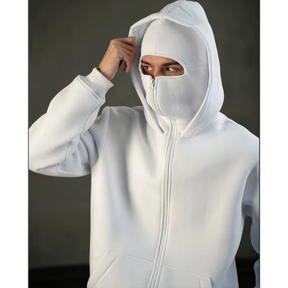 Unisex Double Hooded Balaclava Sweatshirt - Y2K Gothic Harajuku Style for Autumn and Winter Sportswear