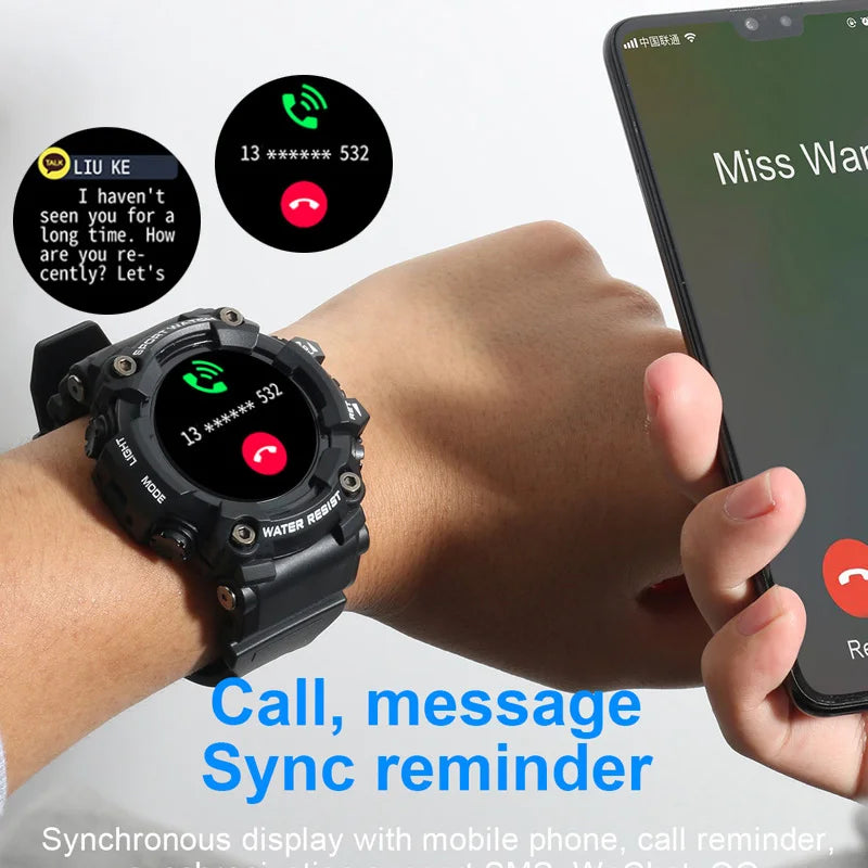 Revolutionary Waterproof Smart Watch for Men - Heart Rate & Blood Pressure Monitor, Weather & Fitness Tracker for Android and iOS