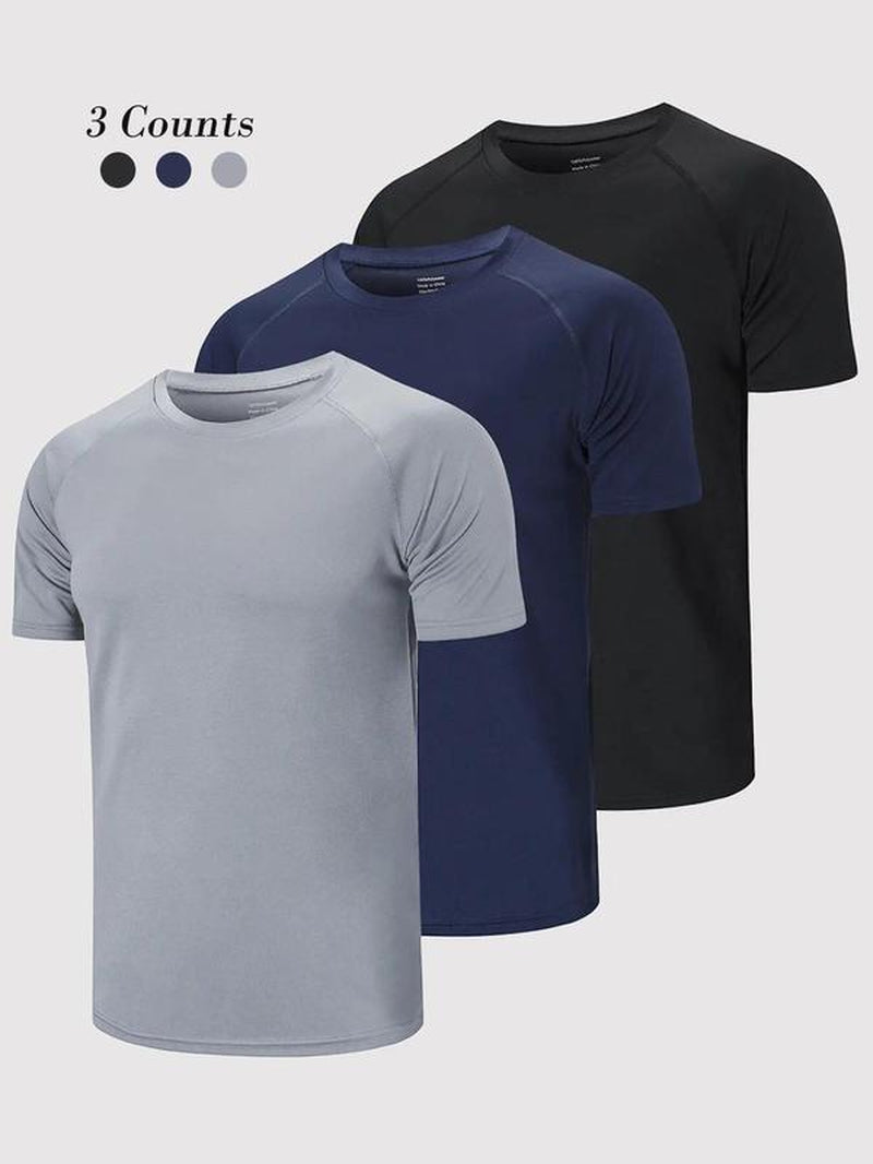 Elevate Your Workout with Our Men's Quick-Dry Raglan Sleeve Sports Tee - Breathable, Fitted, and Perfect for Gym, Running, and Summer Activities!