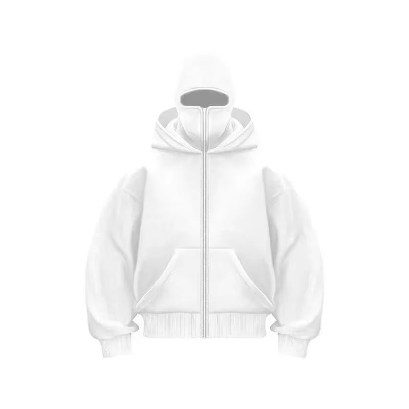 Unisex Double Hooded Balaclava Sweatshirt - Y2K Gothic Harajuku Style for Autumn and Winter Sportswear