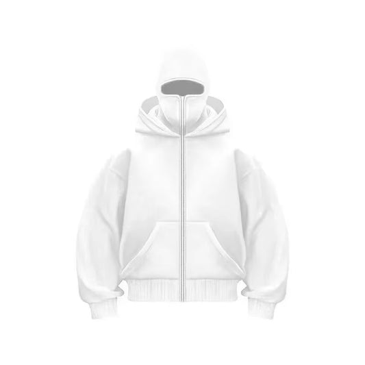 Unisex Double Hooded Balaclava Sweatshirt - Y2K Gothic Harajuku Style for Autumn and Winter Sportswear