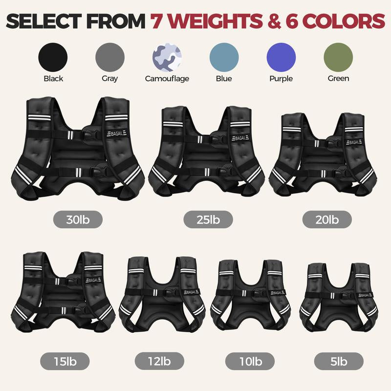 Elevate Your Workout with the BAGAIL Weighted Vest - Available in 5 to 30 lbs with Detachable Phone Pouch for Ultimate Comfort and Convenience