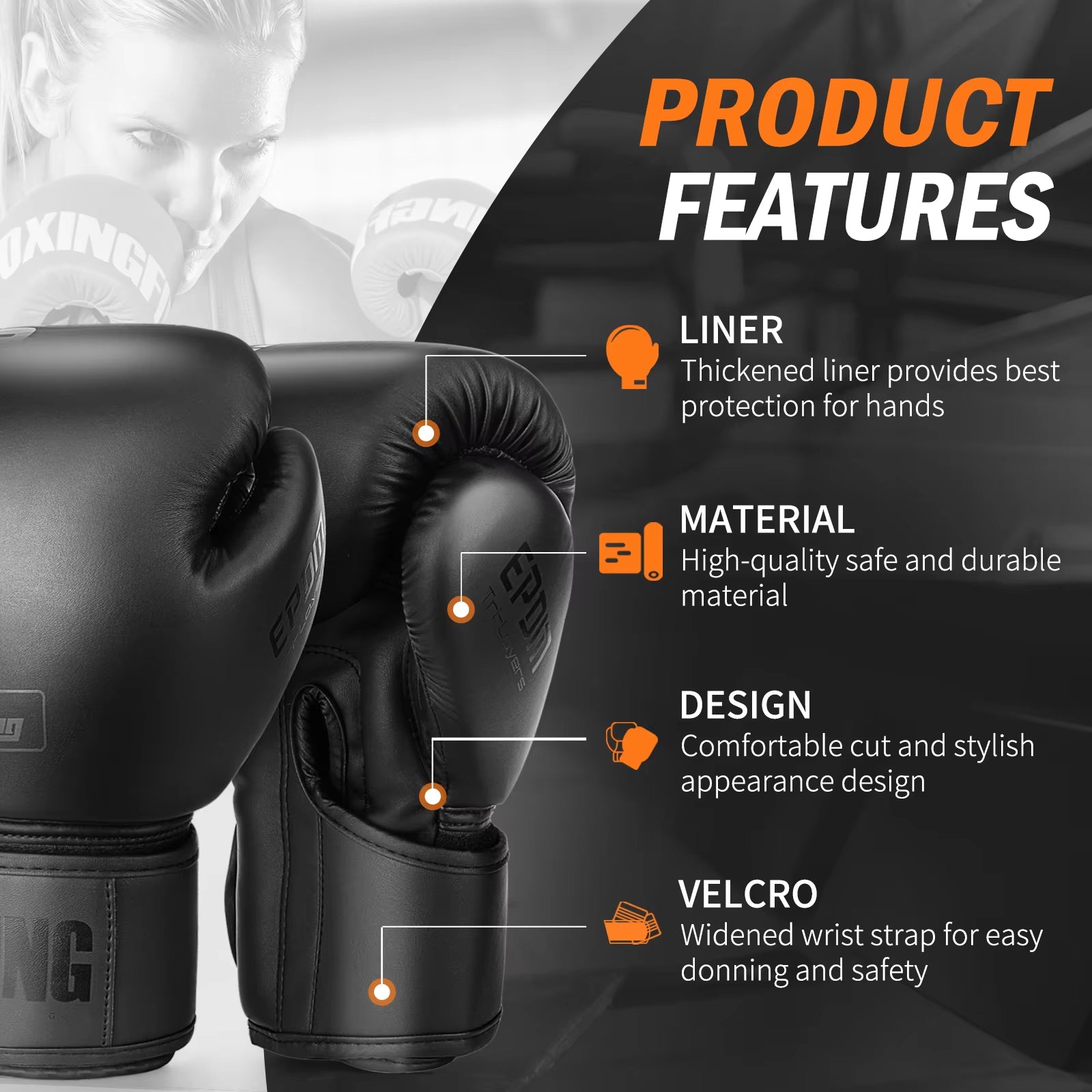 Elevate Your Training with Our 10-16 Oz PU Leather Boxing Gloves - Perfect for Muay Thai, MMA, and Sandbag Workouts for All