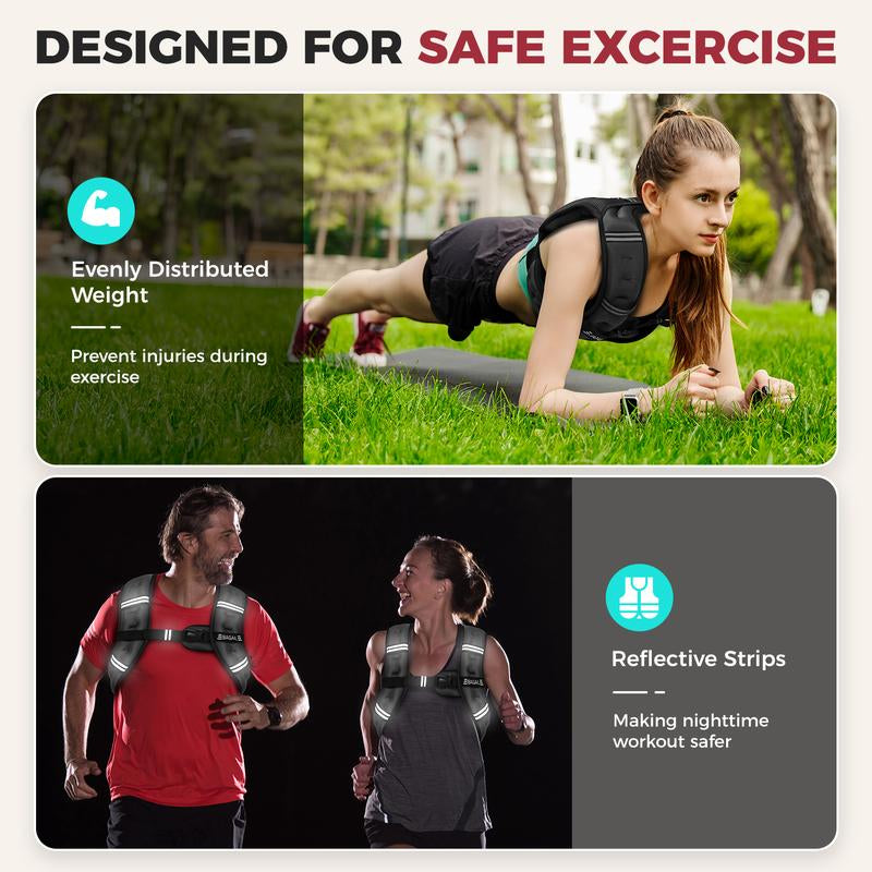 Elevate Your Workout with the BAGAIL Weighted Vest - Available in 5 to 30 lbs with Detachable Phone Pouch for Ultimate Comfort and Convenience