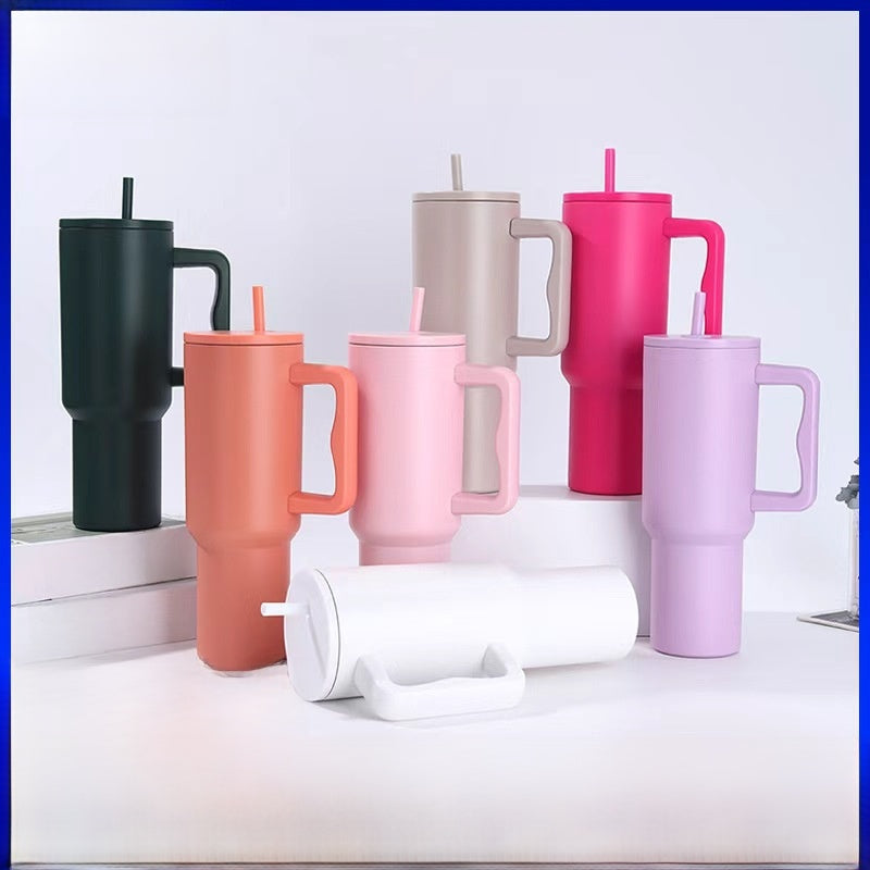 Handle-Equipped Insulated Stainless Steel Tumbler