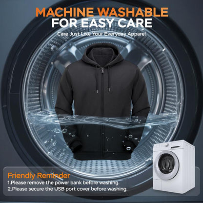 Stay Cozy and Stylish with Our Heated Zip-Up Hoodie for Men - Electric Heating Sweatshirt for Ultimate Comfort
