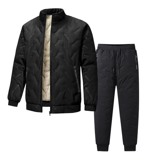 Men’s Fleece-Lined Winter Jacket & Snow Pants Set
