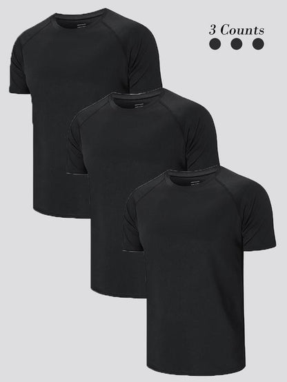 Elevate Your Workout with Our Men's Quick-Dry Raglan Sleeve Sports Tee - Breathable, Fitted, and Perfect for Gym, Running, and Summer Activities!