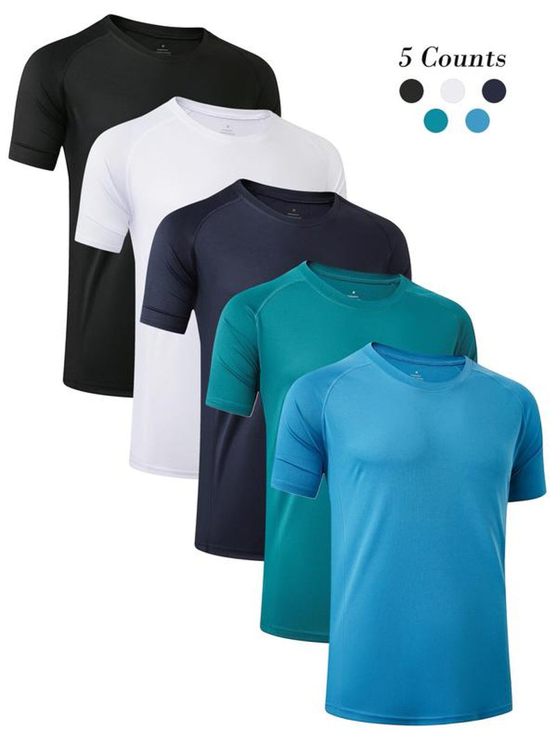Elevate Your Workout with Our Men's Quick-Dry Raglan Sleeve Sports Tee - Breathable, Fitted, and Perfect for Gym, Running, and Summer Activities!