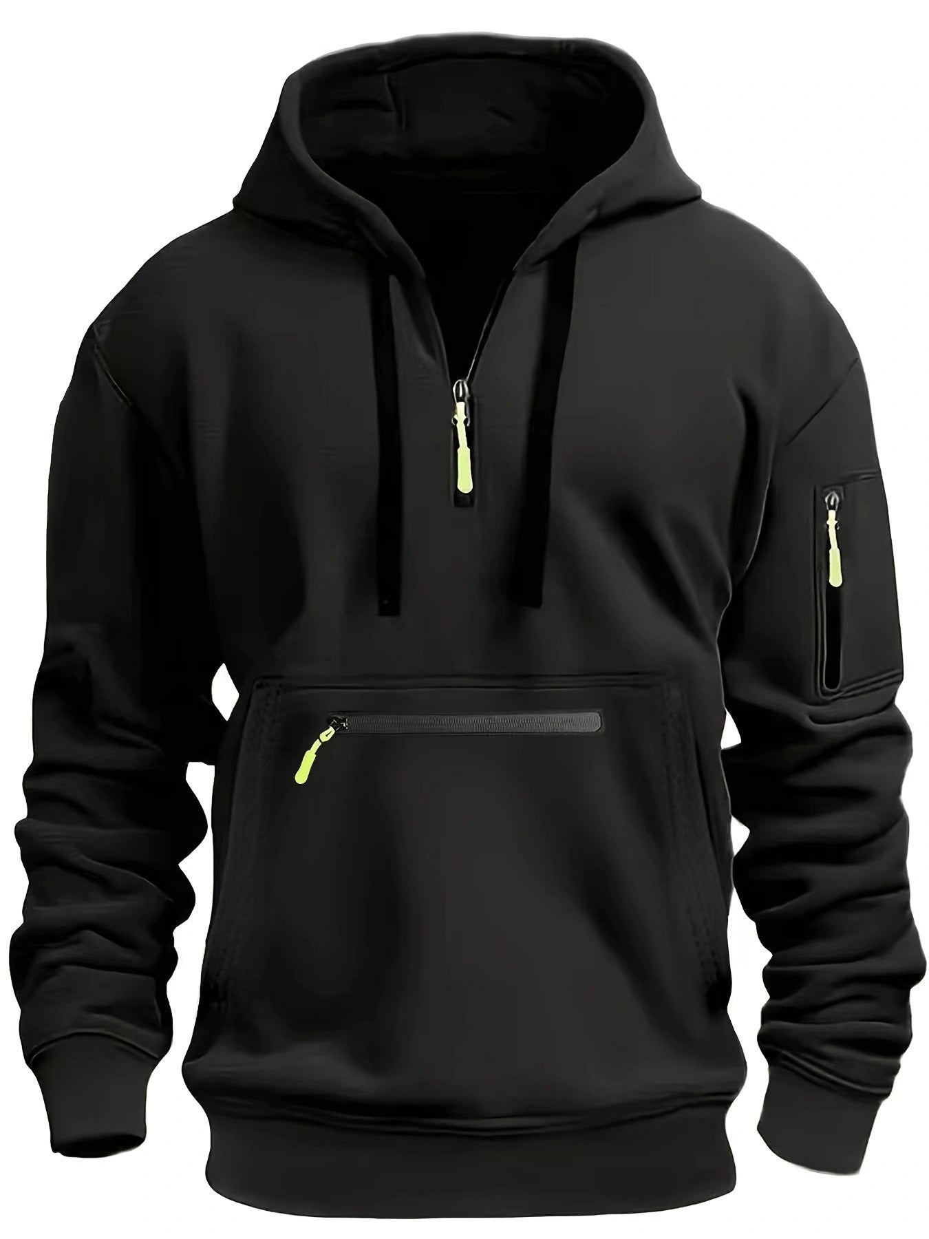 Men’s Fleece-Lined Hooded Sweater with Zipper Pockets