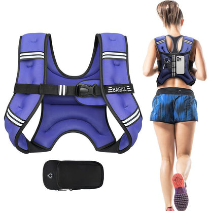Elevate Your Workout with the BAGAIL Weighted Vest - Available in 5 to 30 lbs with Detachable Phone Pouch for Ultimate Comfort and Convenience