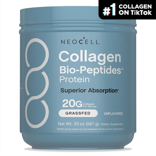 Revitalize Your Beauty with Neocell Collagen Bio-Peptides Powder - 20Oz of Grassfed Protein Power with 18 Essential Amino Acids for Radiant Skin, Hair, and Joints