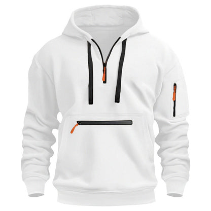 Men’s Fleece-Lined Hooded Sweater with Zipper Pockets