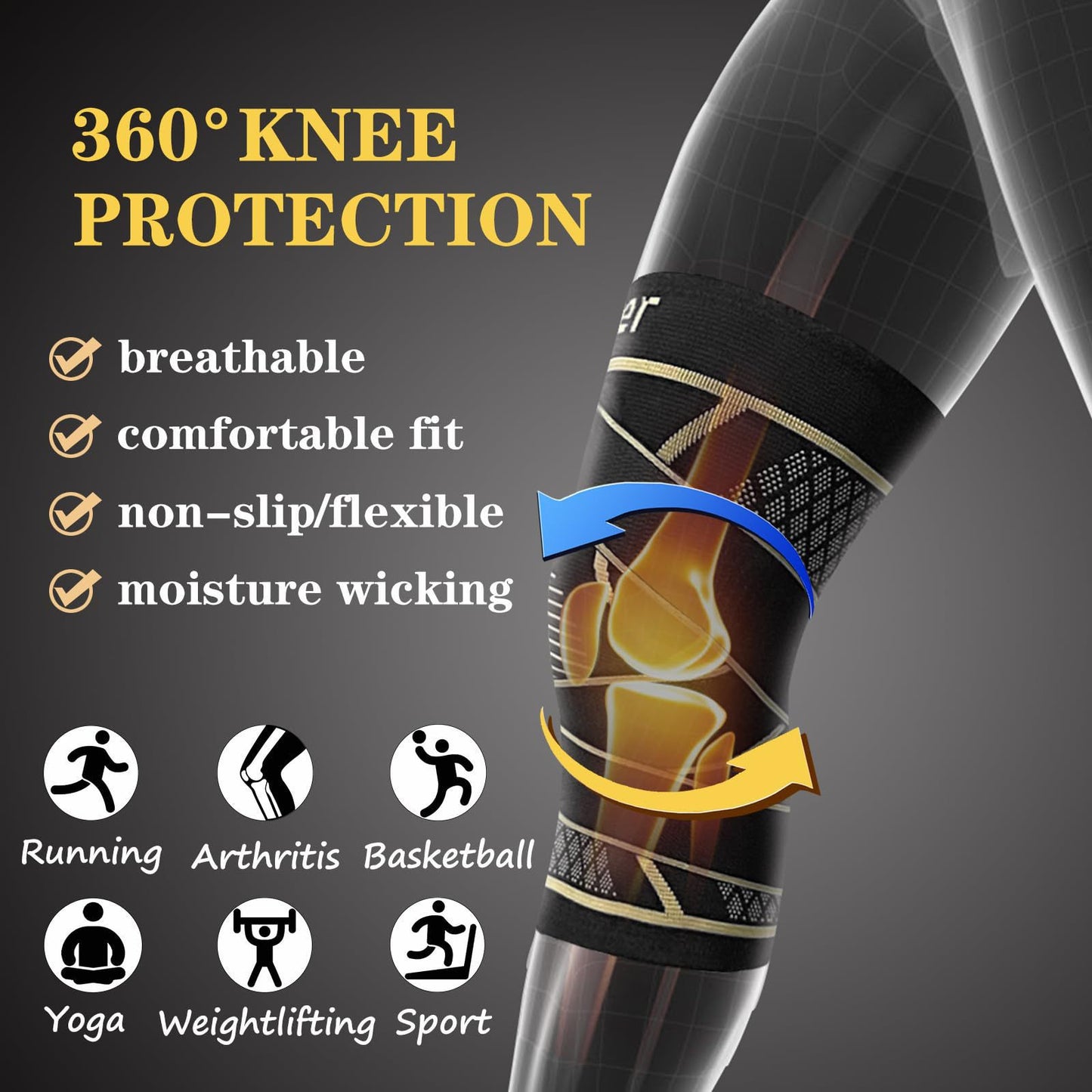Copper Compression Sports Knee Pad