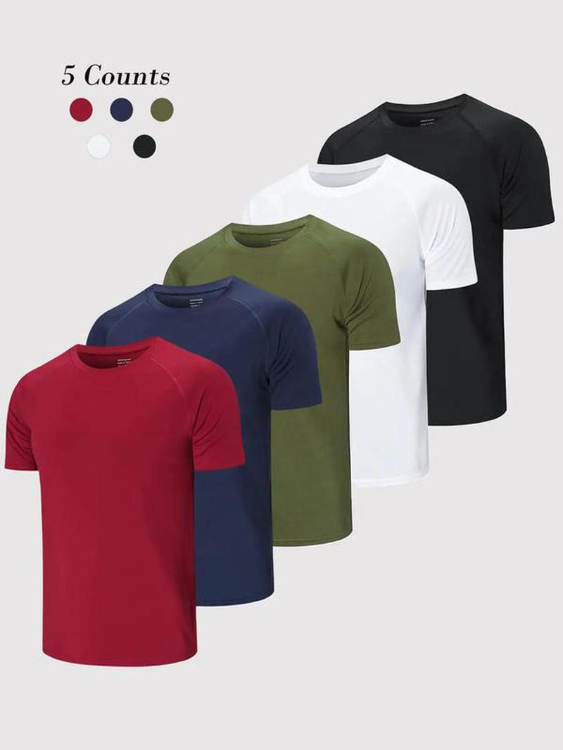 Elevate Your Workout with Our Men's Quick-Dry Raglan Sleeve Sports Tee - Breathable, Fitted, and Perfect for Gym, Running, and Summer Activities!