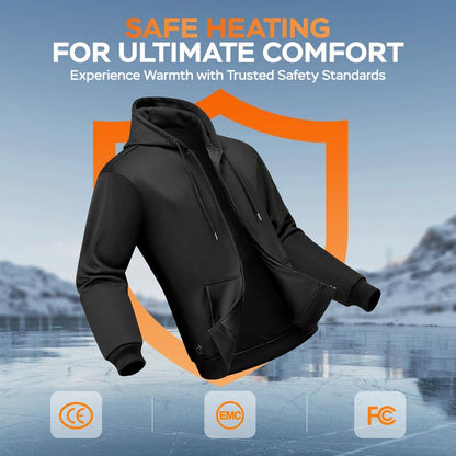Stay Cozy and Stylish with Our Heated Zip-Up Hoodie for Men - Electric Heating Sweatshirt for Ultimate Comfort