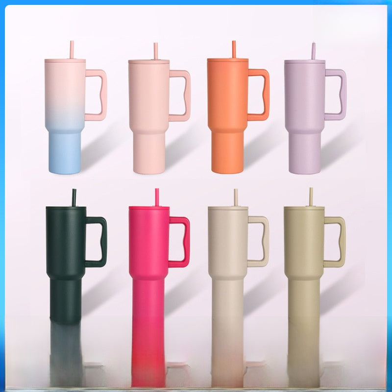 Handle-Equipped Insulated Stainless Steel Tumbler