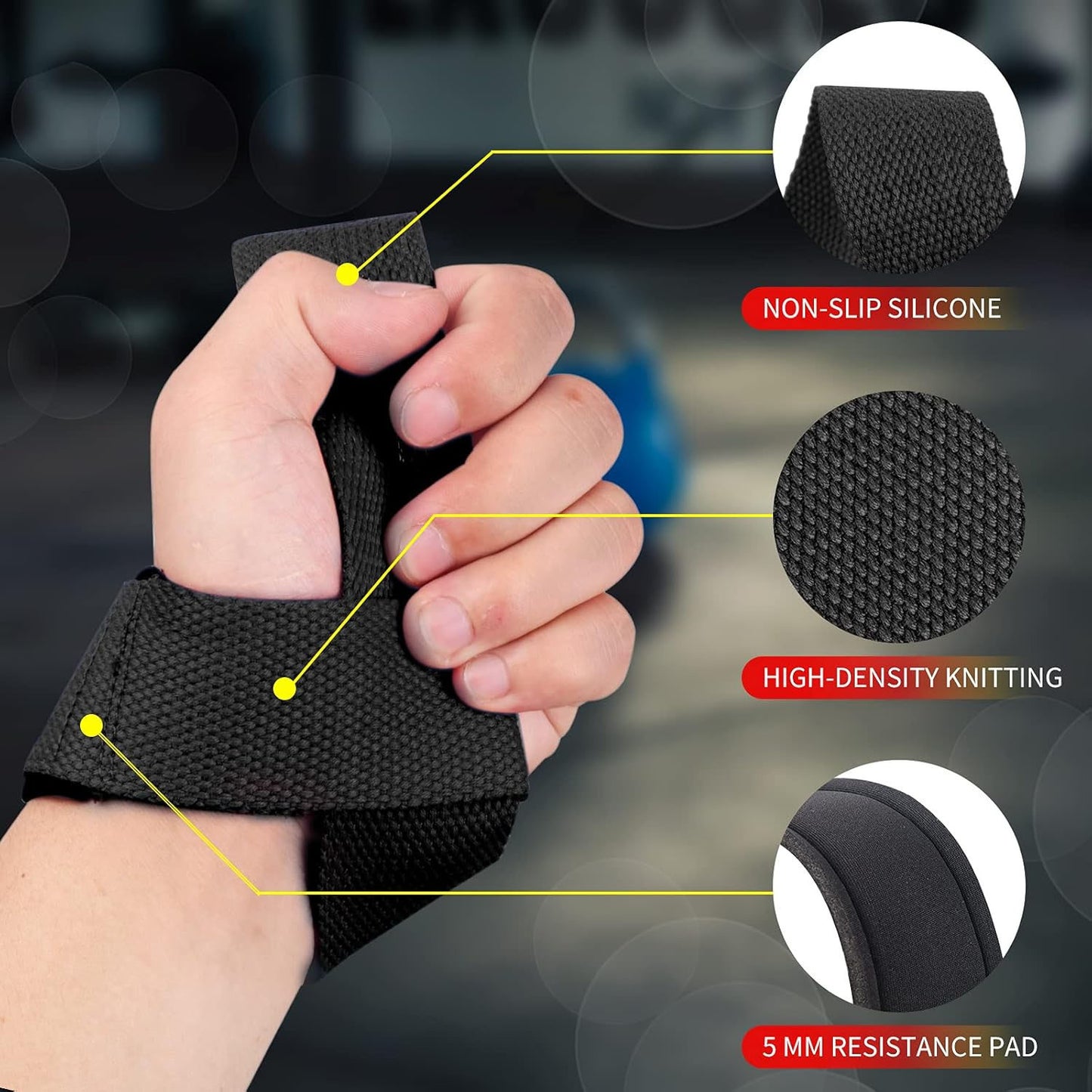 Anti-Slip Silicone Wrist Lifting Straps