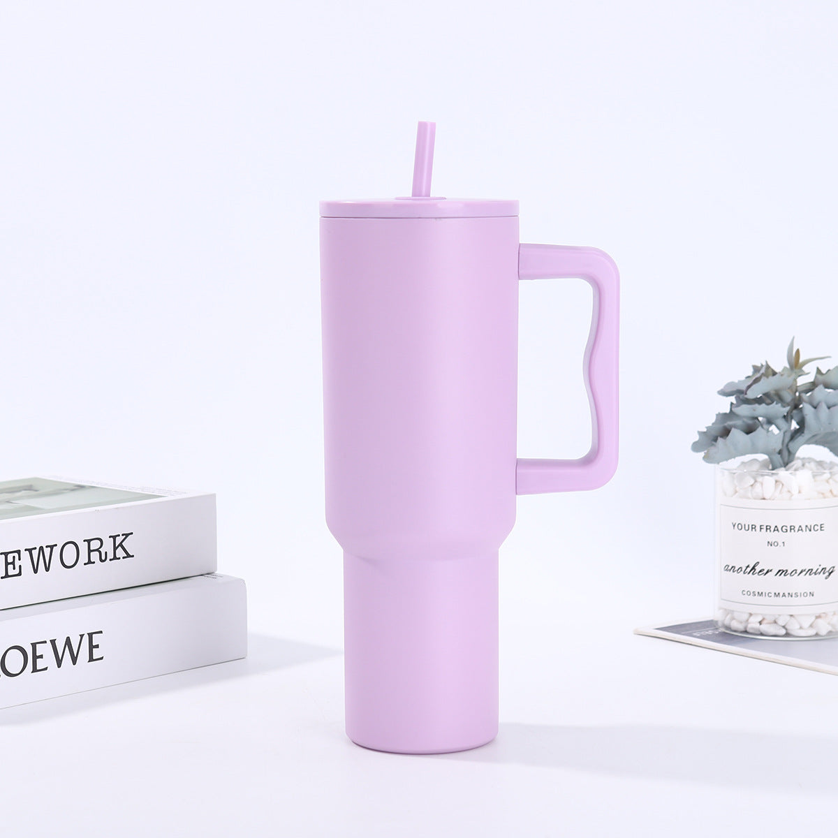 Handle-Equipped Insulated Stainless Steel Tumbler