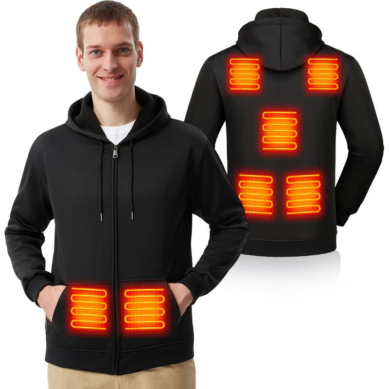 Stay Cozy and Stylish with Our Heated Zip-Up Hoodie for Men - Electric Heating Sweatshirt for Ultimate Comfort