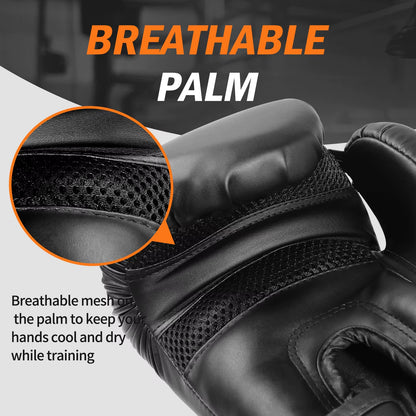 Elevate Your Training with Our 10-16 Oz PU Leather Boxing Gloves - Perfect for Muay Thai, MMA, and Sandbag Workouts for All