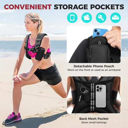Elevate Your Workout with the BAGAIL Weighted Vest - Available in 5 to 30 lbs with Detachable Phone Pouch for Ultimate Comfort and Convenience