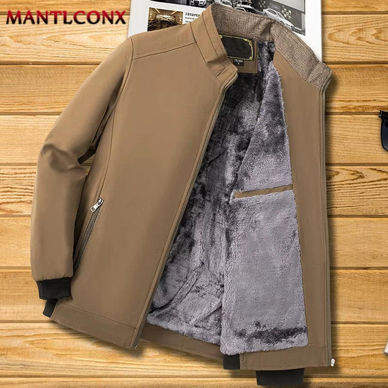Elevate Your Style with Our Luxury Men's Winter Coats - Business Casual Thicken Fleece Inner Jackets for Ultimate Warmth and Comfort (Sizes L-3XL)
