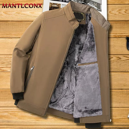 Elevate Your Style with Our Luxury Men's Winter Coats - Business Casual Thicken Fleece Inner Jackets for Ultimate Warmth and Comfort (Sizes L-3XL)
