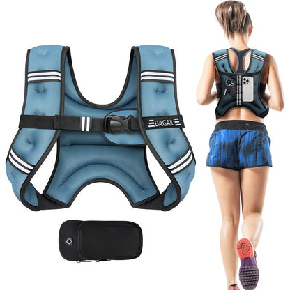 Elevate Your Workout with the BAGAIL Weighted Vest - Available in 5 to 30 lbs with Detachable Phone Pouch for Ultimate Comfort and Convenience
