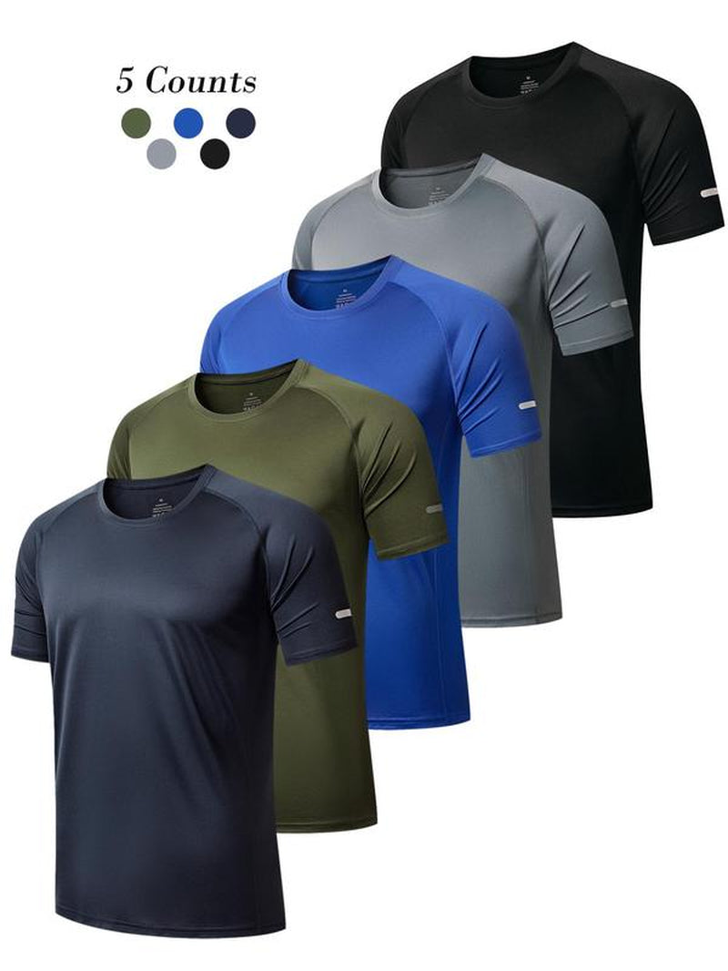 Elevate Your Workout with Our Men's Quick-Dry Raglan Sleeve Sports Tee - Breathable, Fitted, and Perfect for Gym, Running, and Summer Activities!