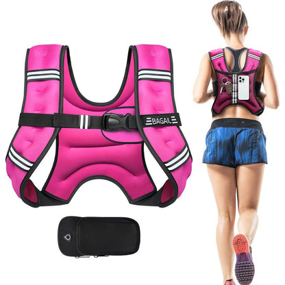 Elevate Your Workout with the BAGAIL Weighted Vest - Available in 5 to 30 lbs with Detachable Phone Pouch for Ultimate Comfort and Convenience