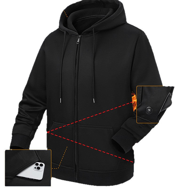Heated Electric Zip-Up Sweatshirt