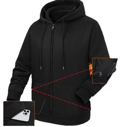 Heated Electric Zip-Up Sweatshirt